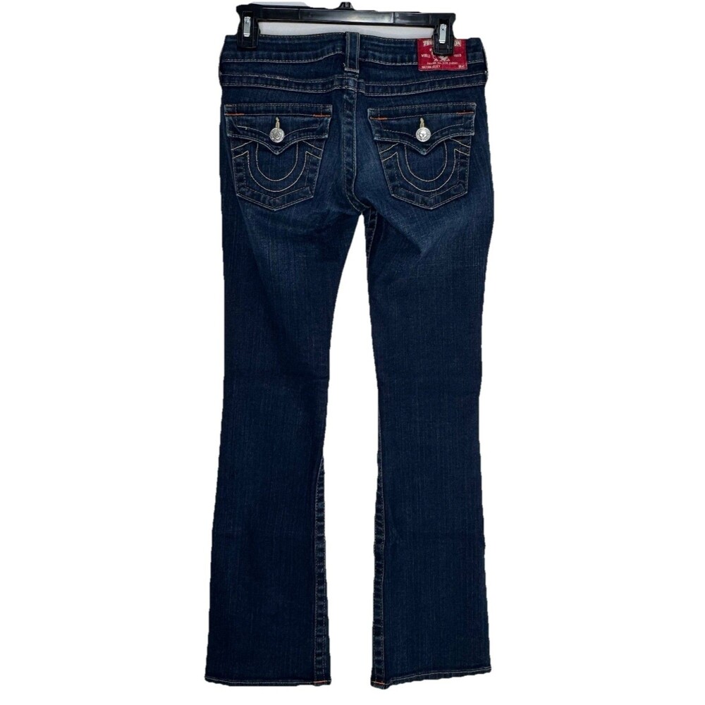 Vtg Y2K True Religion Womens Low Rise Flare Jeans Size 24 Made In USA - Picture 2 of 4